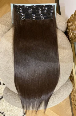 Best 7 fasce liscia con clip castano scuro Extension Castane