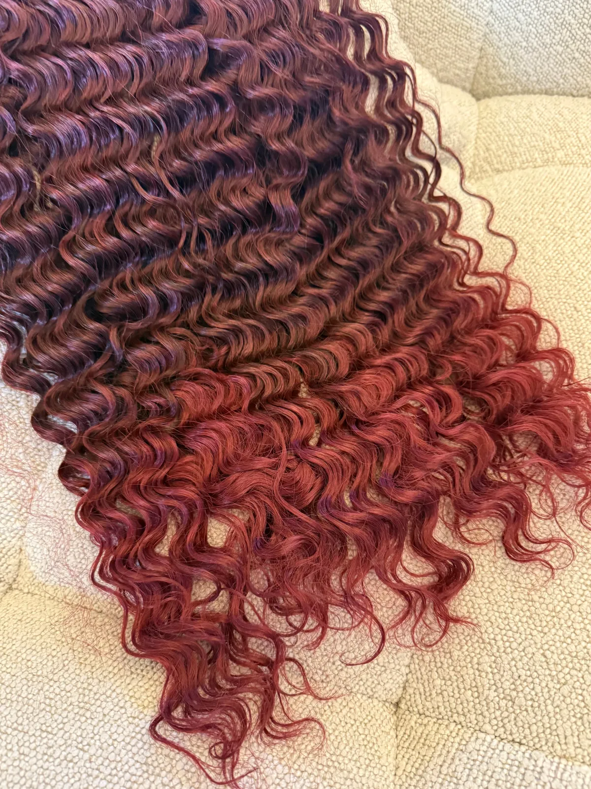 Hot 7 fasce Riccia con clip rosso burg Extension Rosse|Code Basi Nere