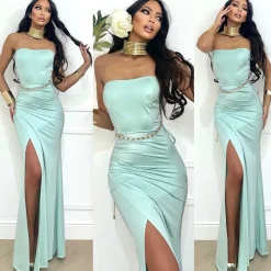 Sale Abito a sirena con push up e incrocio vari colori Abiti