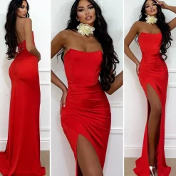 Sale Abito a sirena con push up e incrocio vari colori Abiti