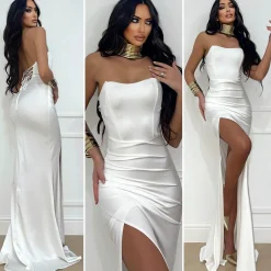 Sale Abito a sirena con push up e incrocio vari colori Abiti