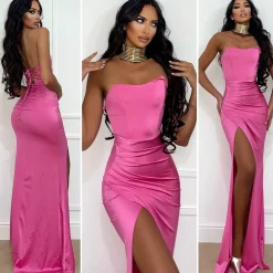 Sale Abito a sirena con push up e incrocio vari colori Abiti