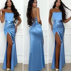 Sale Abito a sirena con push up e incrocio vari colori Abiti