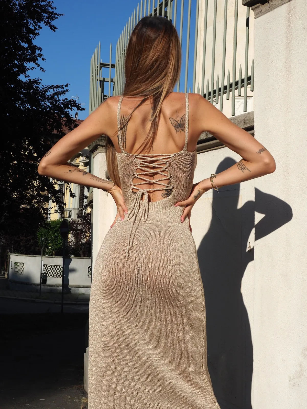 Hot Abito in lurex oro | consegna 24/48h Abiti
