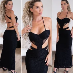 Discount Abito in pizzo nero corpetto a cuore Abiti