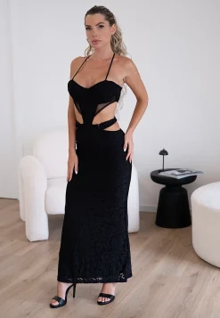 Discount Abito in pizzo nero corpetto a cuore Abiti
