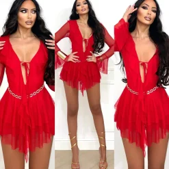 Sale Abito in tulle rosso Abiti