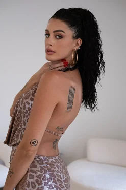 Discount Abito lungo maculato rosa schiena nuda Abiti