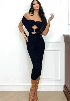 Online Abito midi con anello e choker al collo Abiti