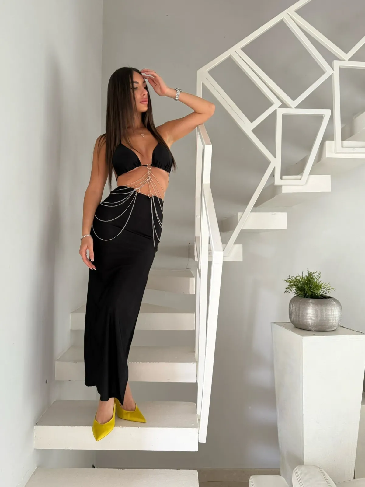 Hot Abito Midnight Chains Nero Abiti