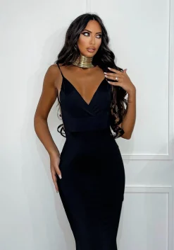 Clearance Abito sirena bretellina nero Abiti
