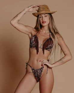 New Bikini animalier con frange Bikini|Bikini