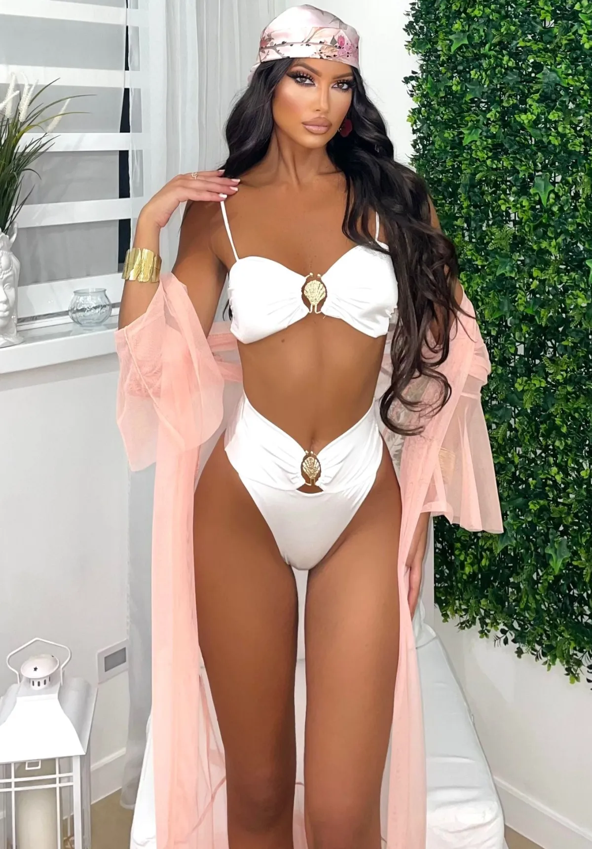 Clearance Bikini bianco con conchiglia Bikini|Bikini