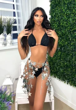 Outlet Bikini nero con brillantini Bikini|Bikini