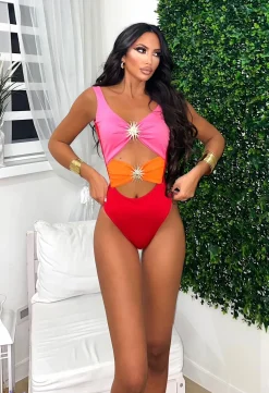 Sale Bikini tre pezzi con sole arancio Bikini|Bikini