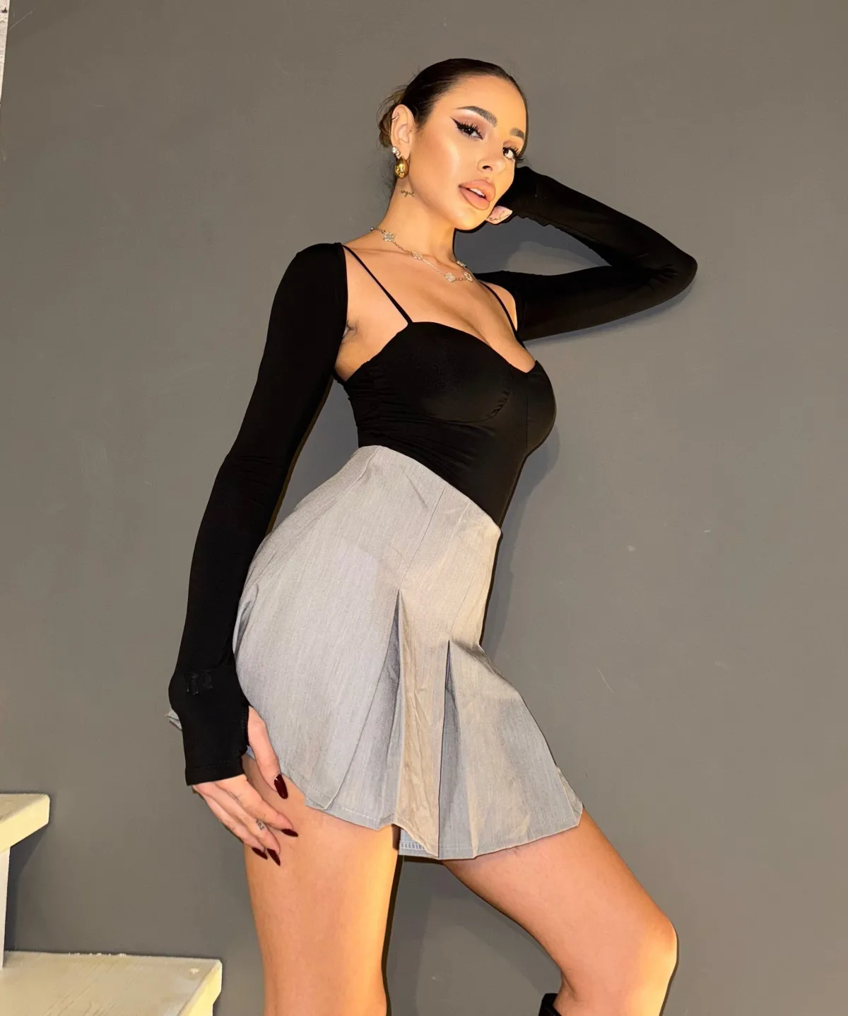 New Body nero con copri spalle Body