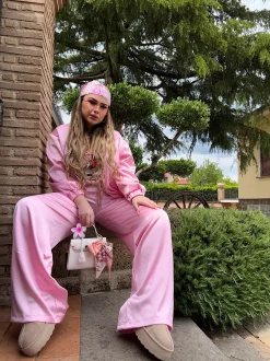 Sale Bomber e pantalone rosa Pantaloni|Giacche E Cardigan
