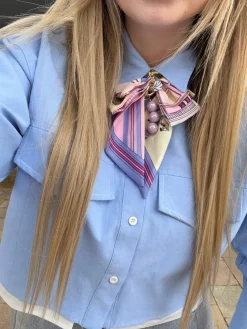 Fashion Camicia carta da zucchero con dettaglio bianco Bluse & Top