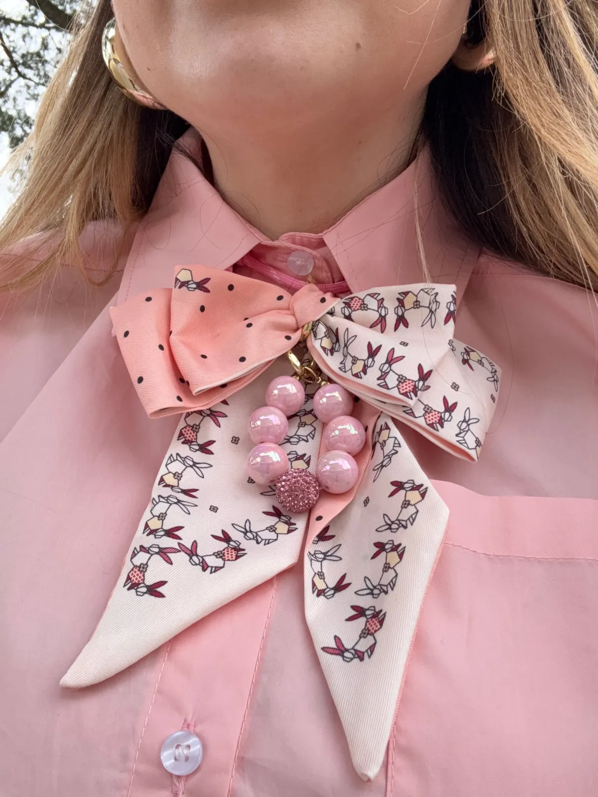 New Camicia rosa con pizzo bianco Bluse & Top