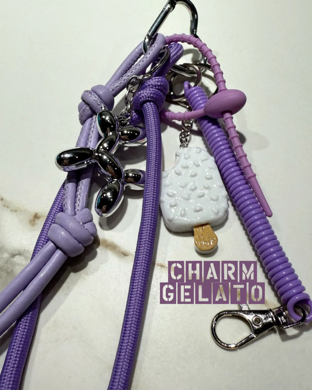 Outlet Charm per borse gelato lilla Charm Per Borse