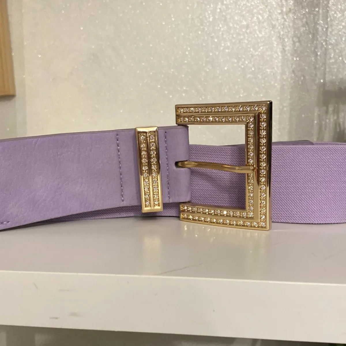 New Cinturone largo oro con strass Cinture