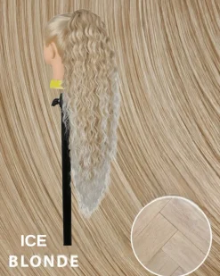 Clearance Coda #103/60 riccia con Coulisse Biondo Ghiaccio Degradè Code Per Bionde