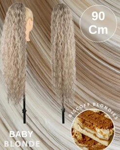 Best Coda baby blonde extra long 90cm Riccia con Coulisse Code Per Bionde
