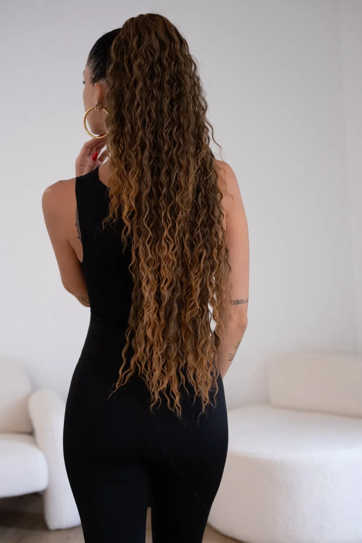 Discount Coda extra long 90cm Riccia con Coulisse castano degradè #T1B/27 Code Basi Castane