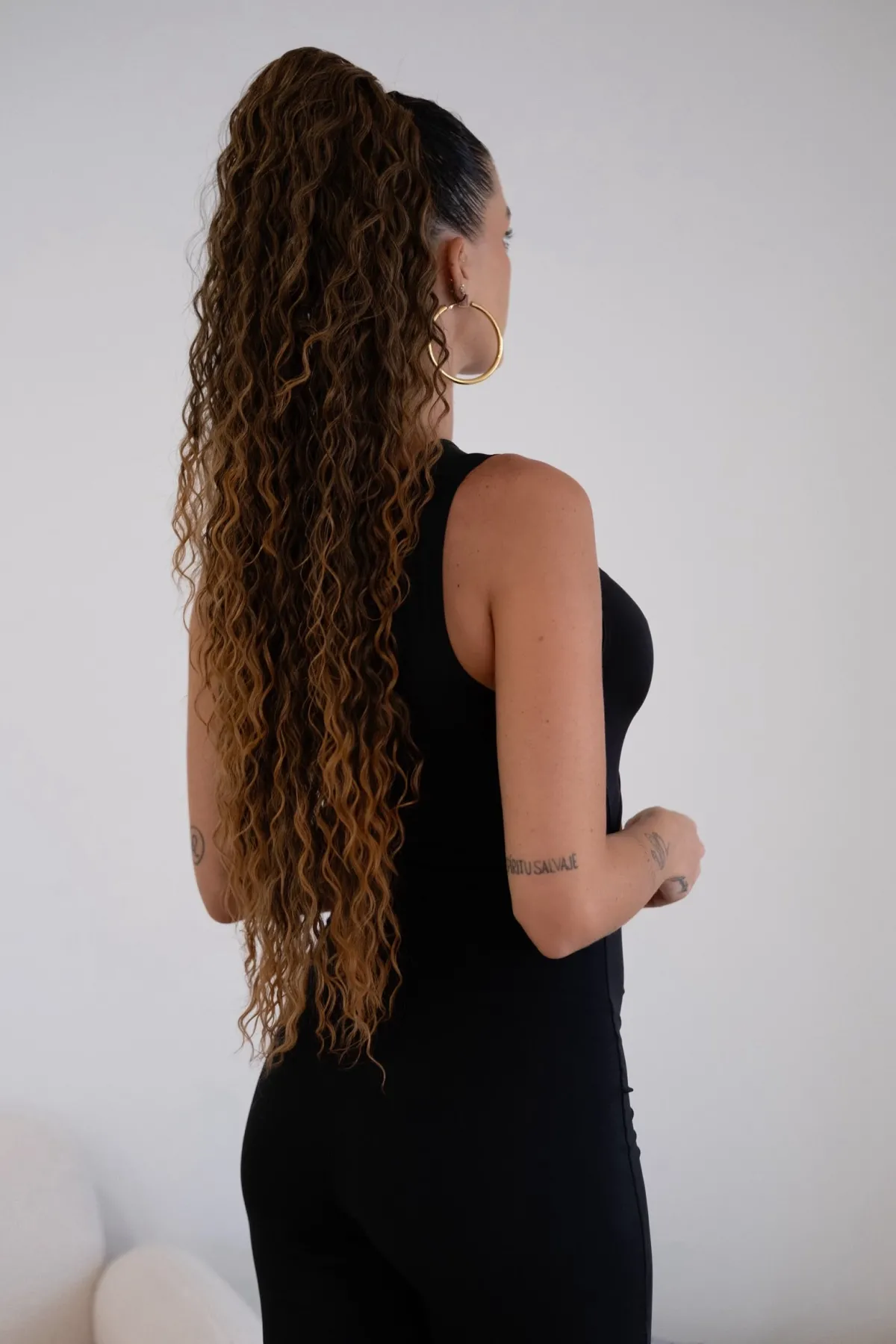 Discount Coda extra long 90cm Riccia con Coulisse castano degradè #T1B/27 Code Basi Castane