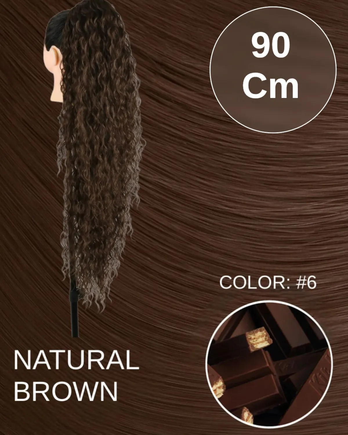 Sale Coda extra long 90cm Riccia con Coulisse vari colori Code Per Bionde|Code Basi Castane