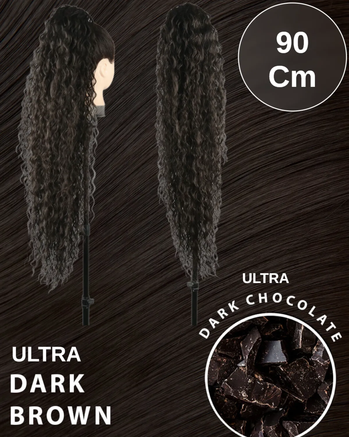Sale Coda extra long 90cm Riccia con Coulisse vari colori Code Per Bionde|Code Basi Castane