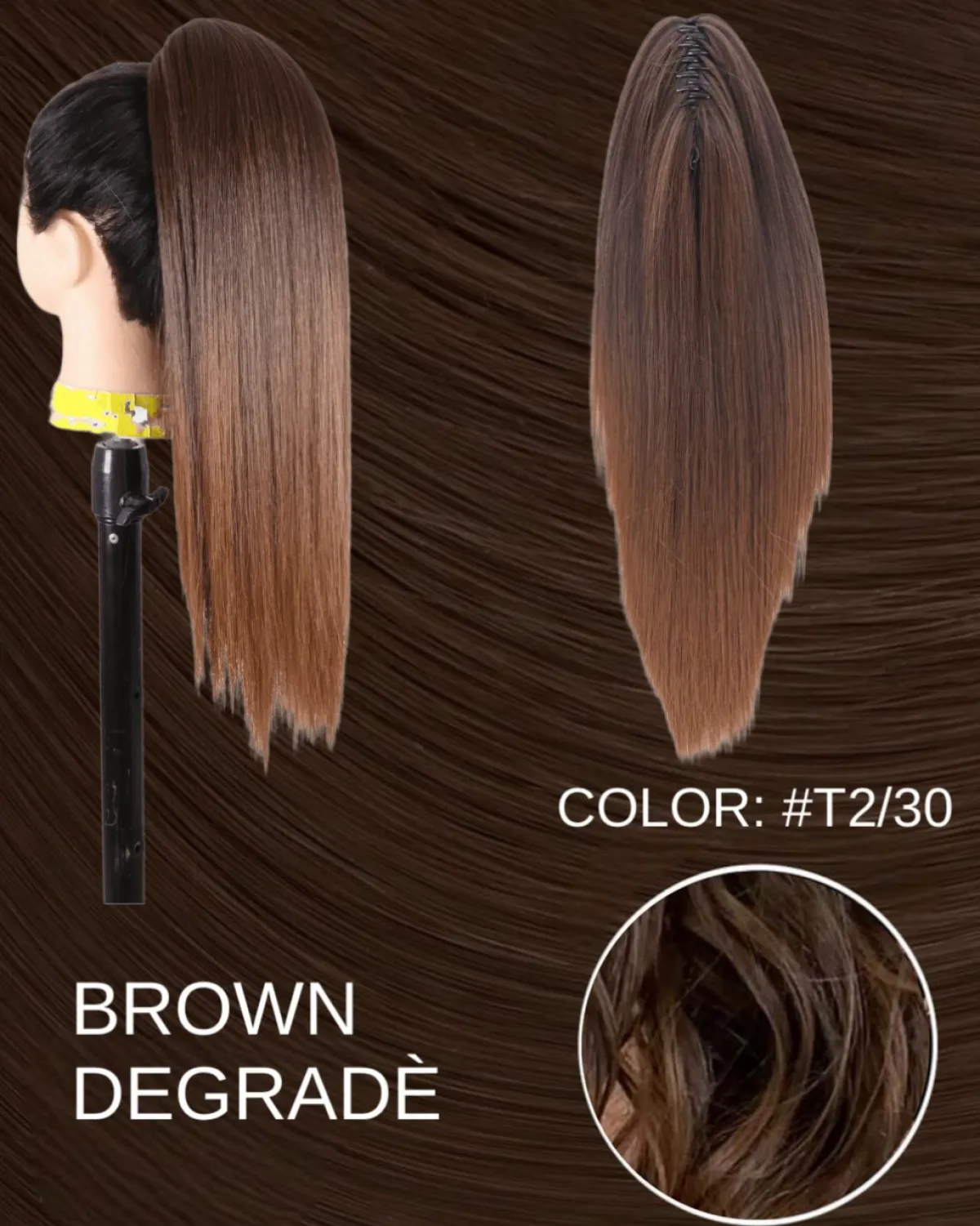 Hot Coda liscia 50cm con Coulisse vari colori Code Basi Nere|Code Per Bionde