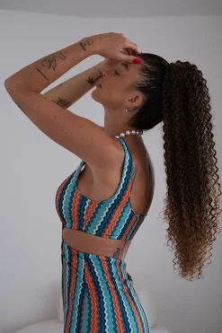 Fashion Coda Riccio afro con coulisse vari colori Code Per Bionde