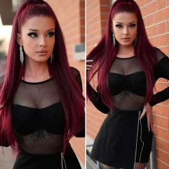 Discount Coda #t2/burg liscia con Coulisse Rosso Degradè Code Basi Rosse
