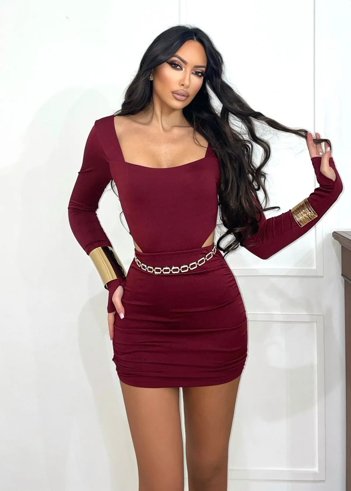 Clearance Completo body e gonna bordeaux Completi & Tute