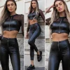 Clearance Completo due pezzi in ecopelle Pantaloni|Bluse & Top