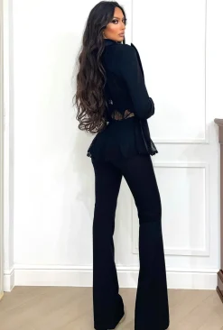 Clearance Completo giacca bustier e pantalone nero Completi & Tute