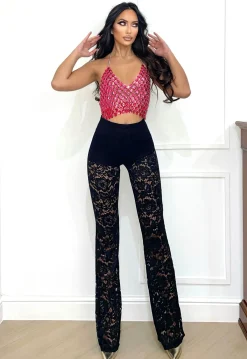 Outlet Completo giacca e pantalone in pizzo Completi & Tute