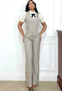 Fashion Completo smanicato e pantalone tortora freddo Completi & Tute
