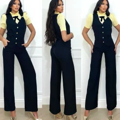 Clearance Completo smanicato e pantalone nero Completi & Tute