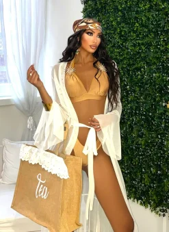 Outlet Copricostume in velo bianco Bikini|Bikini