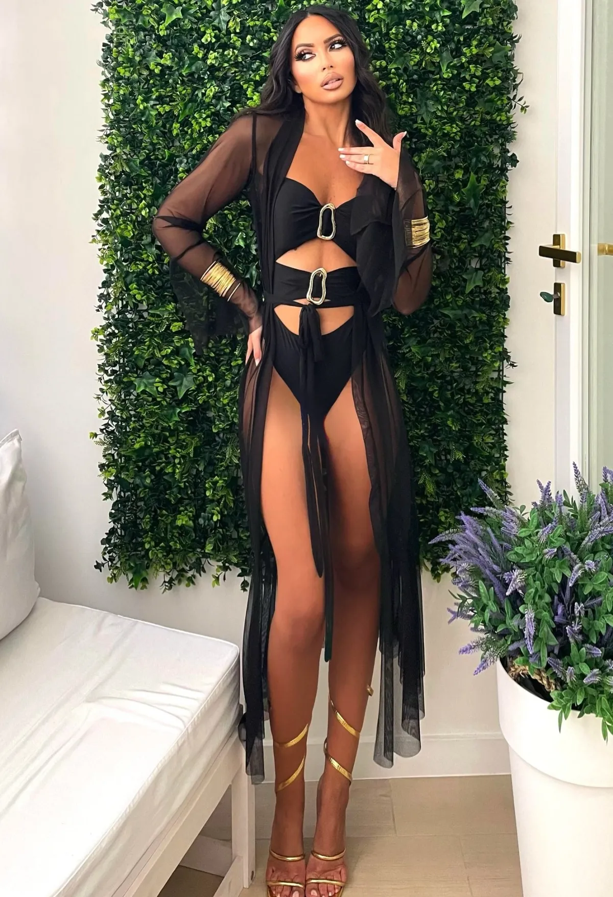 Outlet Copricostume in velo nero Bikini|Bikini