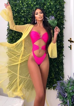 Hot Costume intero con cuore fuxia Bikini|Bikini