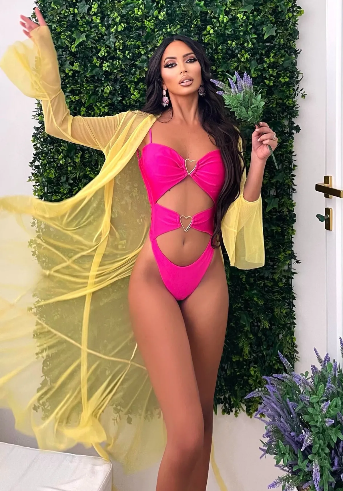 Hot Costume intero con cuore fuxia Bikini|Bikini