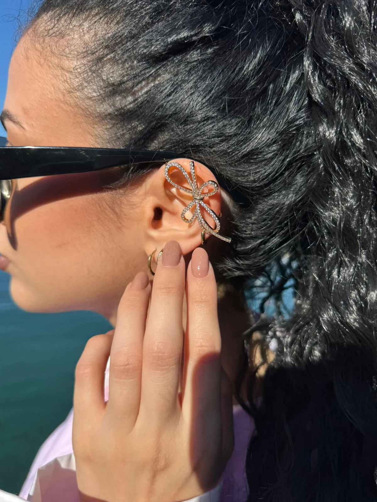 Fashion Ear cuff con fiocco Orecchini