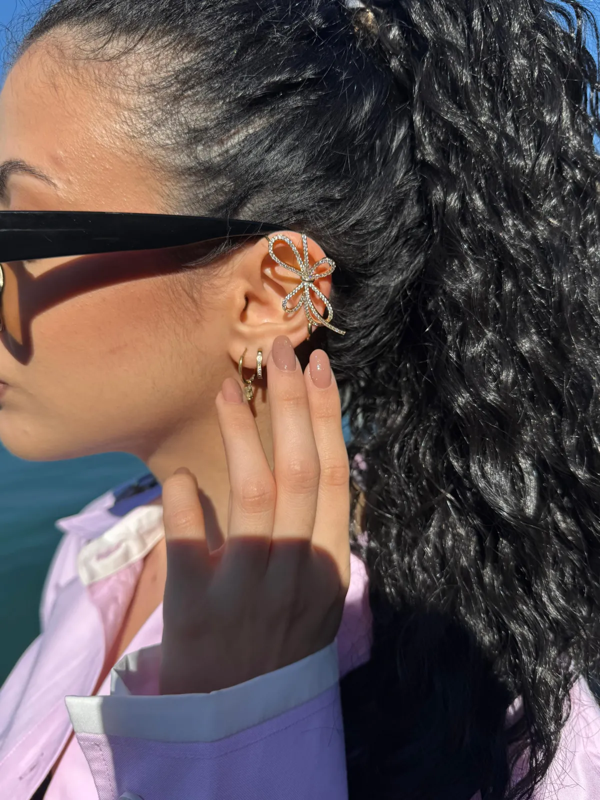 Fashion Ear cuff con fiocco Orecchini