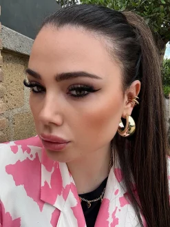 Fashion Ear cuff tre anelli oro Orecchini