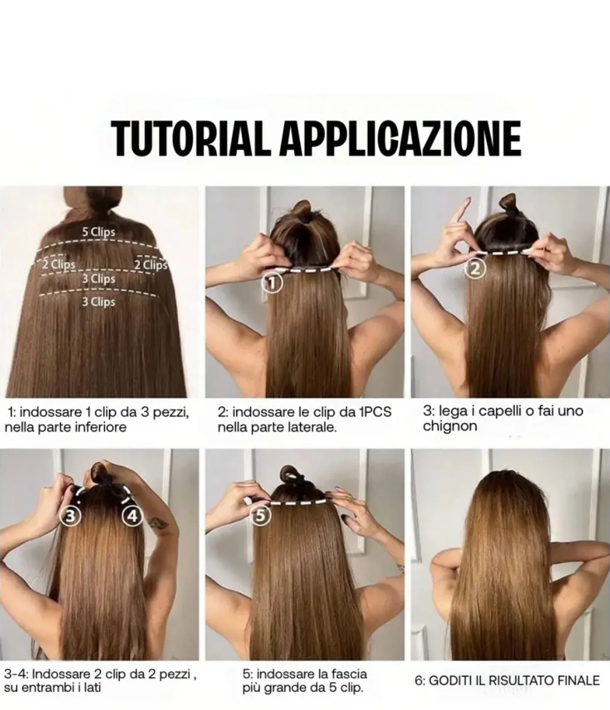 Sale Extension 150g lisce 7 clip vari colori Extension Bionde|Extension Nere