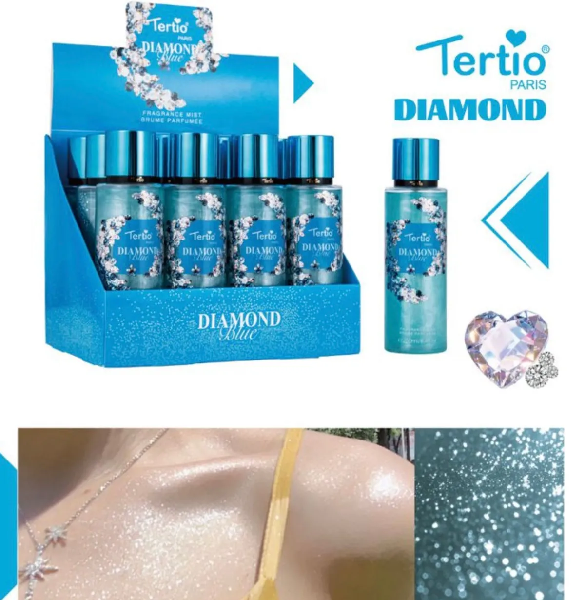New Glitter Body Spray Diamond Blue Profumi|Make-up