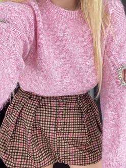 New Gonna a palloncino check Fuxia Gonne